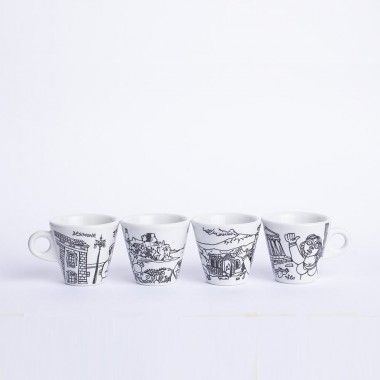 Set Tazzine caffè Piattini porcellana ceramiche de simone Set Tazzine caffè Piattini porcellana ceramiche de simone